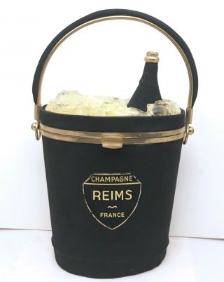 Fabulous Rare 1950s Anne - Marie Of Paris Champagne Bucket Purse Surrealist Deco