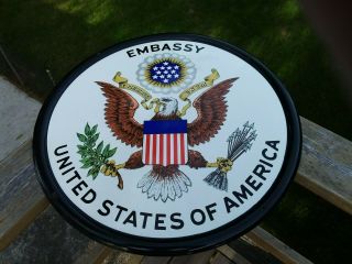 Rare United States embassy porcelain sign very. 4