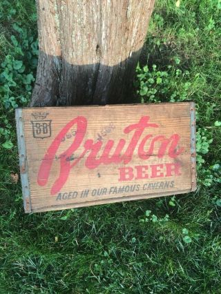 Vintage Wood Box Crate 1930s BRUTON Brewery Beer Can Bottle Case BALTIMORE MD 2