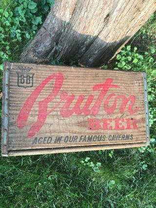 Vintage Wood Box Crate 1930s BRUTON Brewery Beer Can Bottle Case BALTIMORE MD 4
