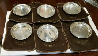 6 Tiffany & Co.  Sterling Silver 3 " Butter Dishes,  Comes With Their Own Holder