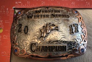 Native American Handmade Champion Rodeo Bull Rider Riding Trophy Buckle Pbr Prca