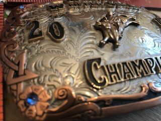 NATIVE AMERICAN HANDMADE Champion RODEO Bull Rider Riding Trophy Buckle PBR PRCA 6