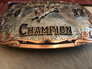 NATIVE AMERICAN HANDMADE Champion RODEO Bull Rider Riding Trophy Buckle PBR PRCA 7