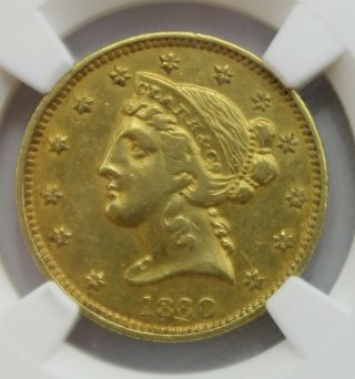RARE 1860 $5 CLARK,  GRUBER & CO.  GOLD COIN NGC GRADED AU DETAILS CLEANED 5406 4