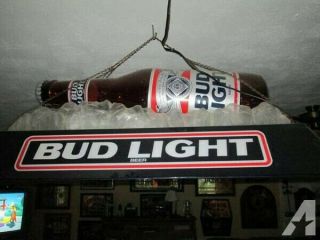 Budweiser Budlite Bottle On Ice Pool Table Light Vintage Anheuser - Busch Beer