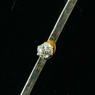 Edwardian 15ct,  15k,  625 Gold Solitaire 3mm Diamond Brooch,  Tie Pin,  Circa 1910