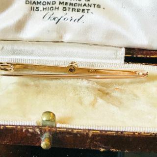 Edwardian 15ct,  15k,  625 Gold Solitaire 3mm Diamond Brooch,  tie Pin,  Circa 1910 6
