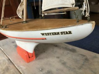 Vintage Sb5 Western Star Pond Yacht W/ Stand Birkenhead Bermuda Sb/5 Rare