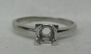 Vintage Platinum Diamond Solitaire Setting Engagement Ring Mounting For.  50 Ct.
