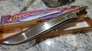 Vintage Indiana Jones Khyber Bowie Knife  1st Edition Sheath Sword Signed