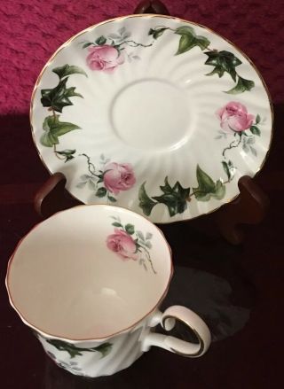 Regency Tea Cup And Saucer Regency English Bone China Floral Pink Rose England