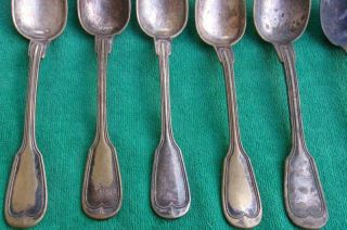 5 C Casimir Rouyer Civil War Era Silver Plated Utensils 3 Tablespoons & 2 Forks