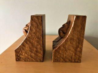 Collectable & Rare Robert Thompson Mouseman Wooden Bookends Mouse Figure 5