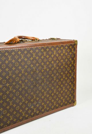 VINTAGE Louis Vuitton Brown Monogram Coated Canvas Top Handle Suitcase 3
