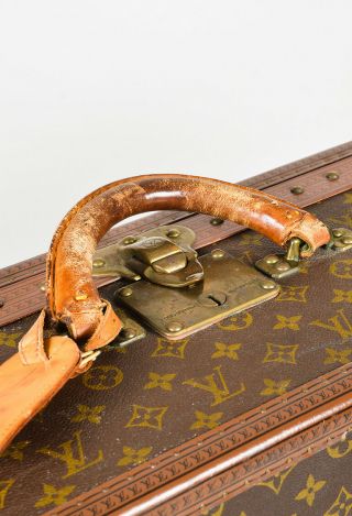 VINTAGE Louis Vuitton Brown Monogram Coated Canvas Top Handle Suitcase 5