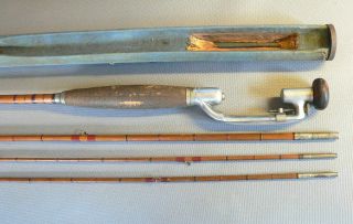 Very Rare Montague Bamboo Rod With Unusual Bartlett Patented 1904 Reel Seat