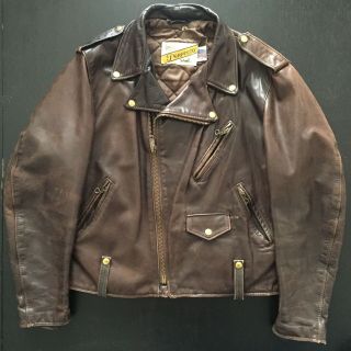 Vintage Schott Perfecto Brown Leather Jacket Size 44 (m/l)