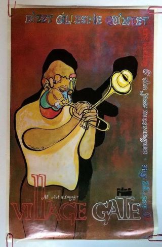 Dizzy Gillespie Quintet Village Gate Vintage Poster Avi Faron Jazz 79