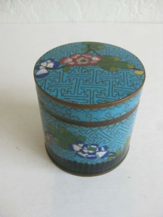 Fine Old Antique Chinese Cloisonne Enamel Copper Lidded Box Jar Late Qing w/Seal 3