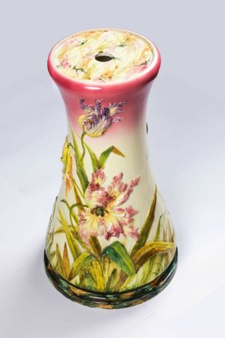 Antique Delphin Masier Vallauris French Porcelain Majolica Flowerpot Base Stand