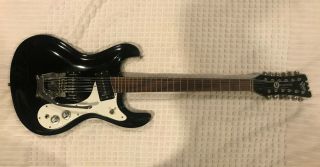 Mosrite Usa Vintage 1966 " The Ventures " Tuxedo Black 12 String Guitar,  Hard Case