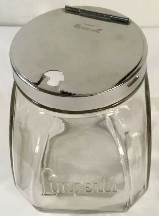 Vintage Limperts Servwell Syrup Jars Metal Flip Lid 5 1/2 " X 5 1/4 " Vg