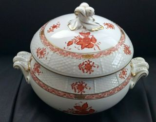 VINTAGE HEREND HUNGARY CHINESE BOUQUET SOUP TUREEN HAND PAINTED USSR FLEET 2