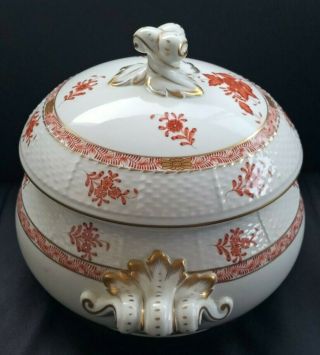 VINTAGE HEREND HUNGARY CHINESE BOUQUET SOUP TUREEN HAND PAINTED USSR FLEET 3