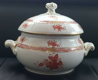 VINTAGE HEREND HUNGARY CHINESE BOUQUET SOUP TUREEN HAND PAINTED USSR FLEET 4