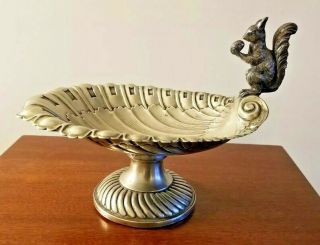 Antique German Figural Squirrel Nut Dish - Wmf Silver Circa 1910 Art Nouveau