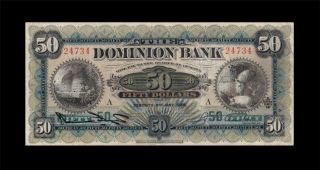 2.  1.  1925 Dominion Bank Of Canada $50 Xx - Rare ( (vf))