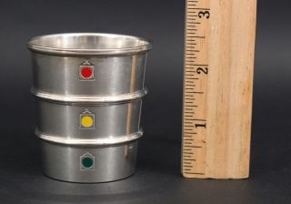 Vintage Gorham Sterling Silver Stoplight Enamel Triple Jigger Shot Glass,  Nr