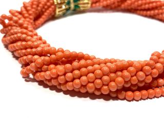 Stunning Vintage KENNETH JAY LANE Multi Strand Coral Beaded Statement Necklace 3