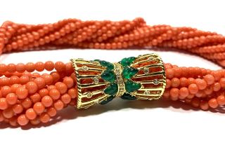 Stunning Vintage KENNETH JAY LANE Multi Strand Coral Beaded Statement Necklace 5