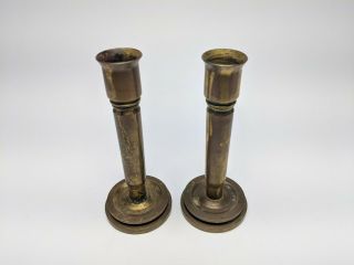 Wwii Us Navy 40mm Bofors Trench Art Candle Stick Set