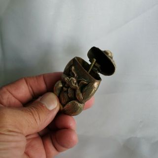 Vintage Japanese Brass Match Safe Vesta Case 11