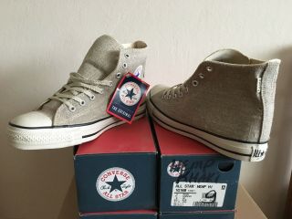 Rare USA Vintage Converse Chuck Taylor ' s All Stars - IN - BOX Sz 9 Khaki Hemp Hi 2