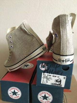 Rare USA Vintage Converse Chuck Taylor ' s All Stars - IN - BOX Sz 9 Khaki Hemp Hi 4