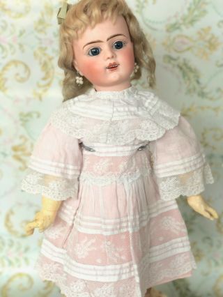Gorgeous Antique French Bisque Head Bru Jne R 6 Doll Lace Dress Org.  Mohair Wig 2