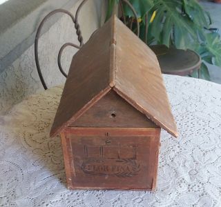 Primitive Antique Wooden Cigar Box Constructed Arts & Crafts Folk Art House