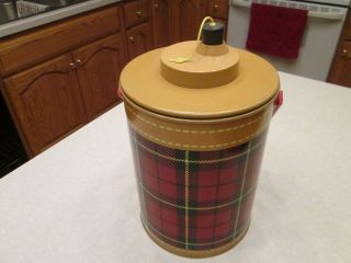 Vintage Skotch Jug Plaid Metal Picnic Cooler 1 Gallon Hamilton