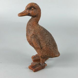 Old Chinese Boxwood Carved Duckling Collectible Solid Wood Art Ornament Statue