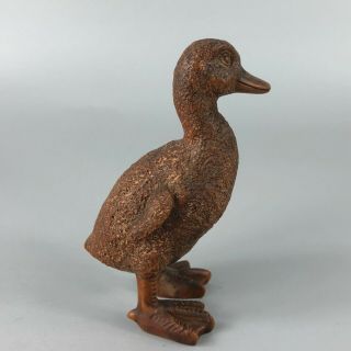 Old Chinese Boxwood Carved Duckling Collectible Solid Wood Art Ornament Statue 4