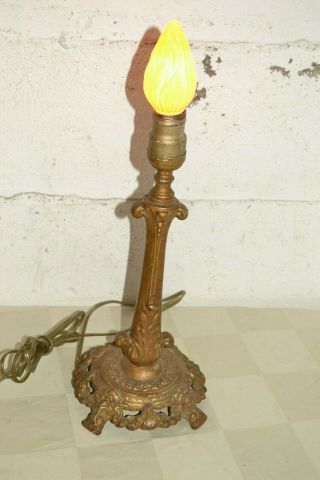 Antique Art Nouveau Heavy Cast Iron Table Lamp Base