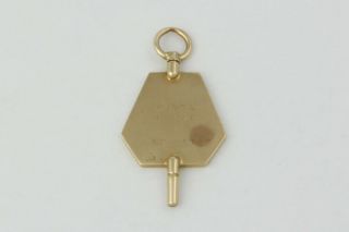 Vintage LGB 10k Yellow Gold Greek Engraved Medical Key/Watch Fob Charm 2