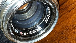 Vintage 1950 ' s 35mm Nikon S Rangefinder Camera & 1:2 f=5cm Nippon Kogaku Lens 3