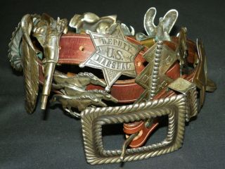 950 Gram Vintage Arnold Goldstein Custom Sterling Silver Concho / Concha Belt