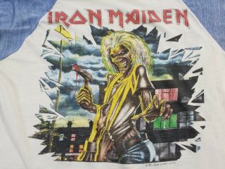 Htf Orignal Vtg 1981 Iron Maiden Killer World Tour Usa Raglan T Shirt M Usa Jg&w