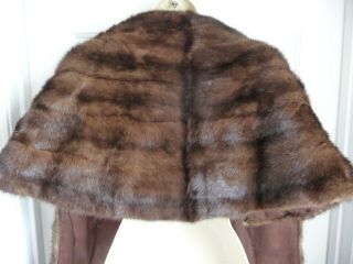 Mink Fur Stole Cape Wrap Vnt Removable TailsL luxury Bridal Old Hollywood glam 5
